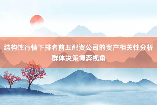 结构性行情下排名前五配资公司的资产相关性分析群体决策博弈视角