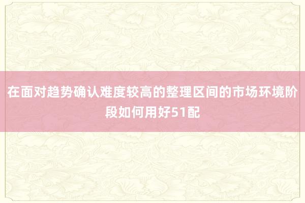 在面对趋势确认难度较高的整理区间的市场环境阶段如何用好51配