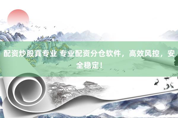 配资炒股真专业 专业配资分仓软件，高效风控，安全稳定！
