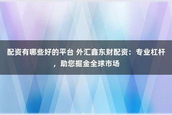 配资有哪些好的平台 外汇鑫东财配资：专业杠杆，助您掘金全球市场